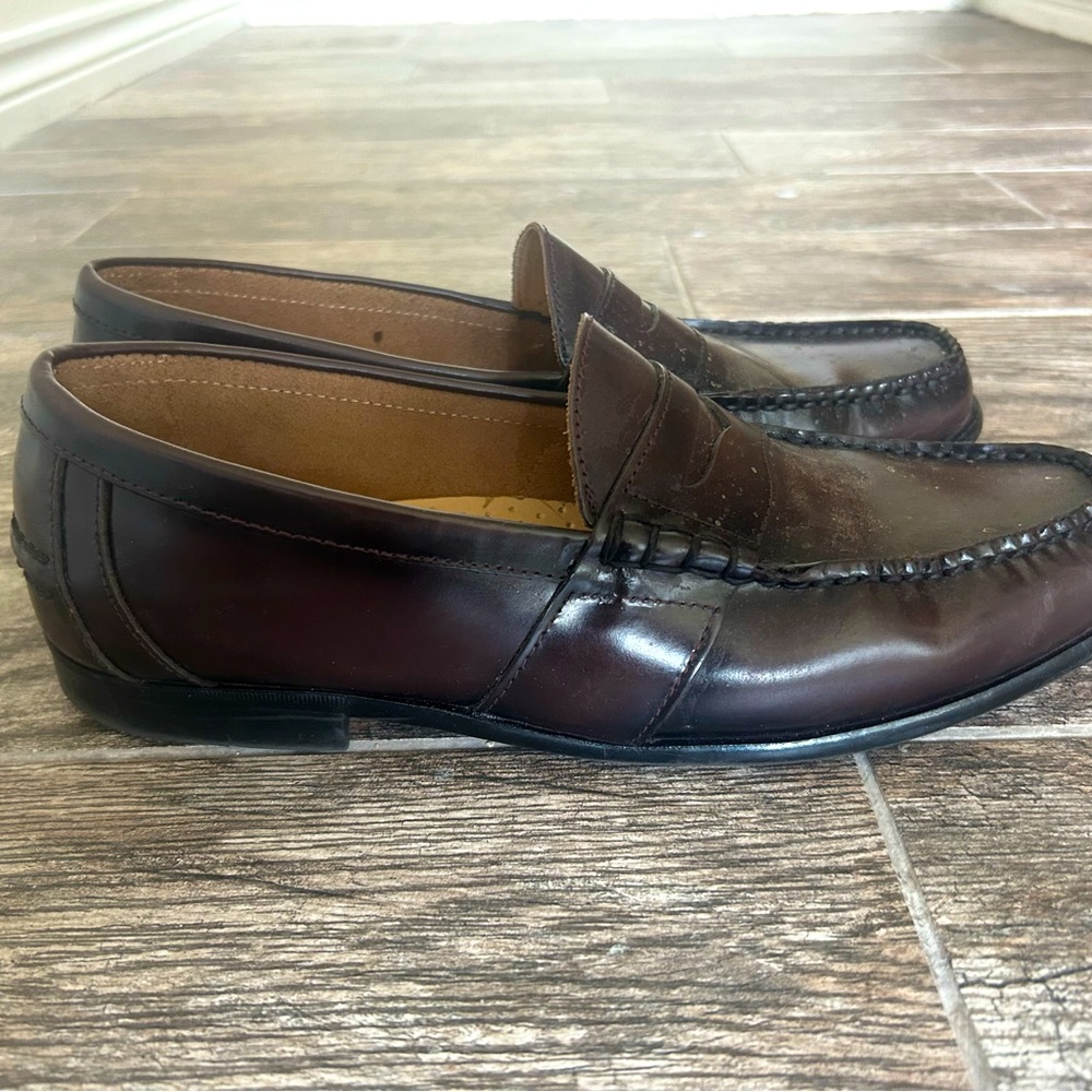NUNN BUSH COMFORT GEL MENS PARTY GENUINE LEATHER SHOES SIZE 10 BURGUNDY